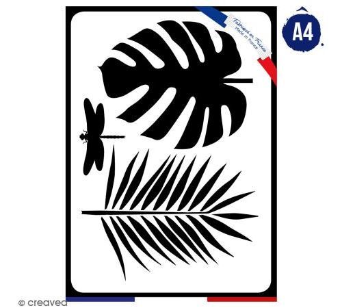 Pochoir multiusage A4 - Duo de feuilles - 1 planche - Collection Green