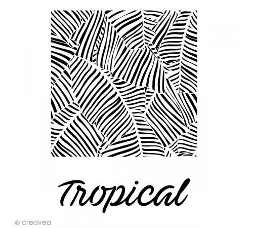 Pochoir multiusage A4 - Feuilles Tropical - 1 planche