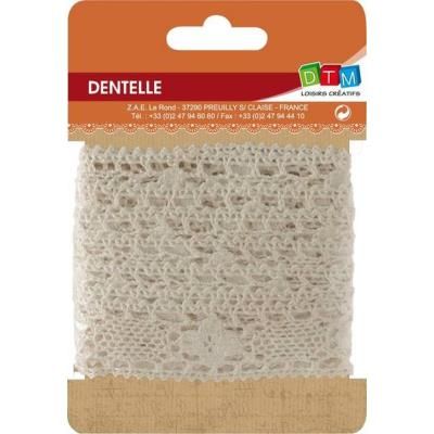 Ruban dentelle fleur - Ecru - 30 mm x 3 m - DTM