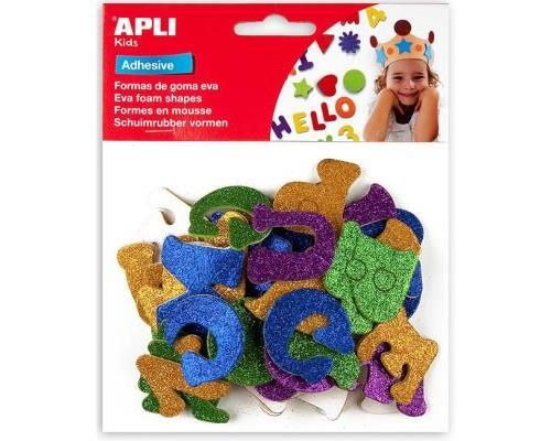 Sachet de 52 lettres adhésives en mousse avec paillette