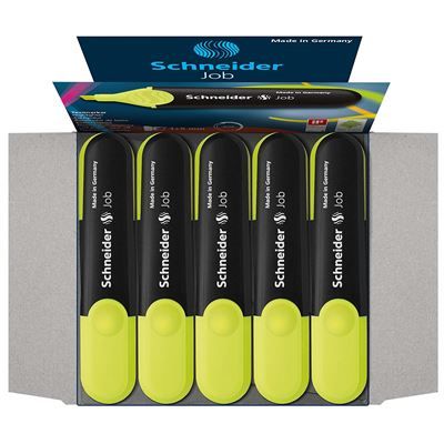 Schneider job 150 Surligneur rechargeable Résiste à la lumière Avec clip Jaune Lot de 10
