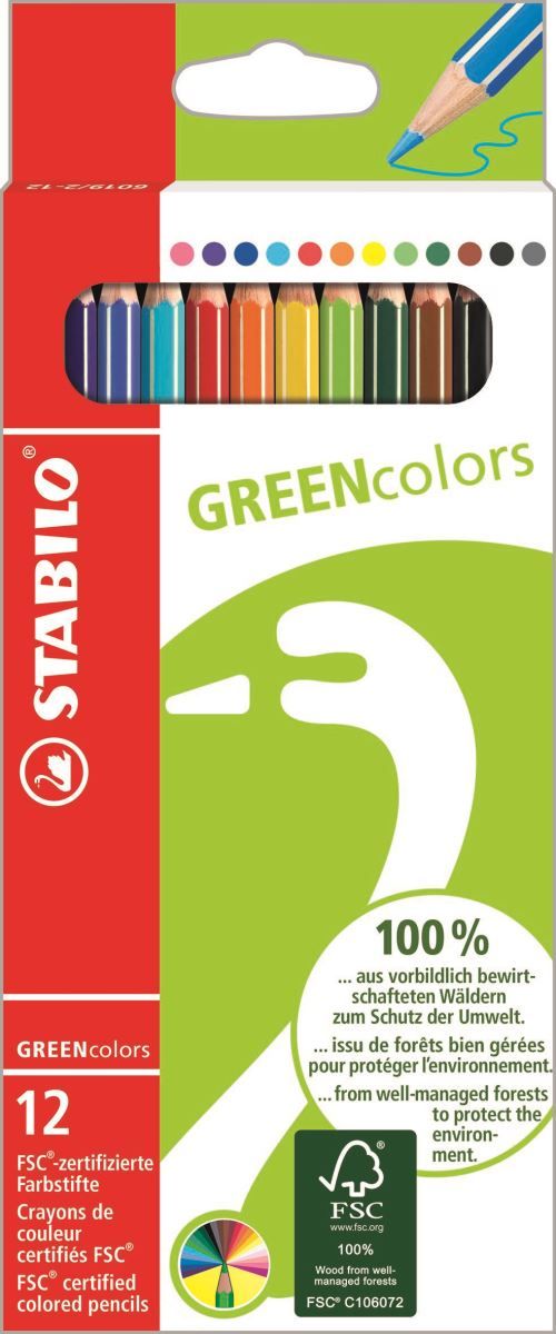 Set de 12 crayons de couleur Stabilo Green Colors