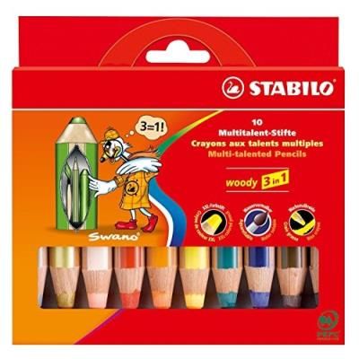 Stabilo Crayons De Couleur 3 En 1 Woody