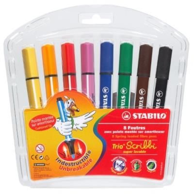 Stabilo Trio Étui Thermoformé De 8 Feutres 8 Couleurs Assorties 368 8-01