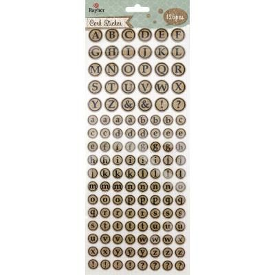 Sticker en liège - Alphabet rond - Rayher