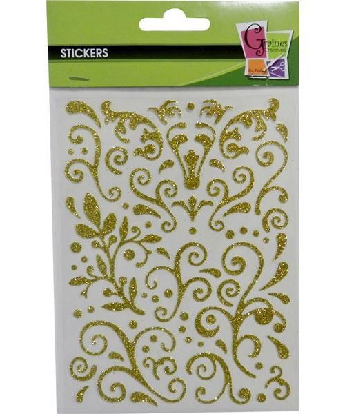 Sticker pailleté adhésif - Arabesque - Doré - Graine créative