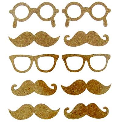Stickers liège - Moustache - 10 pièces - Graine créative
