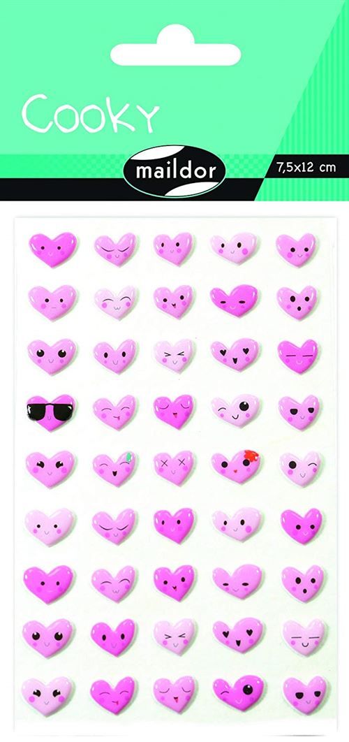 Stickers Maildor Cooky Emoticone Cœurs motifs