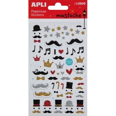 Stickers relief en résine - Moustache - APLI AGIPA