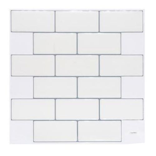 Stick'N Look - Lot de 2 Stickers Carrelage Brique 25x25cm Blanc