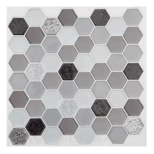 Stick'N Look - Lot de 2 Stickers Carrelage Hoxa 25x25cm Noir