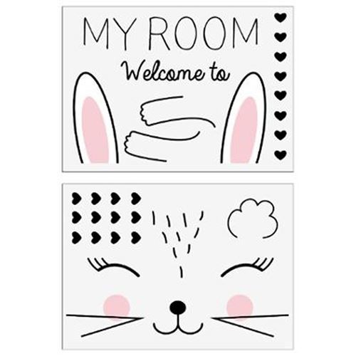 Stick'N Look - Lot de 2 Stickers Kids Lapin 50x70cm Noir