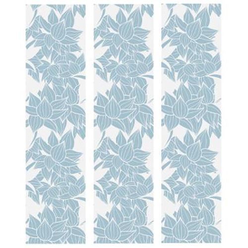 Stick'N Look - Lot de 3 Stickers de Tiroirs Fleurs 22x80cm Bleu