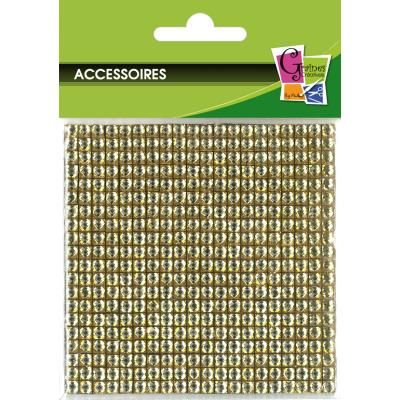 Strass adhésif 4 mm - Doré - 400 pièces - Graine créative
