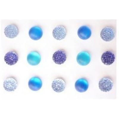 Strass adhésif givré 10mm - Bleu - 15 pièces - Graine créative