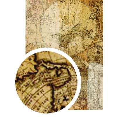 Tissu adhésif A4 - Mappemonde - Graine créative