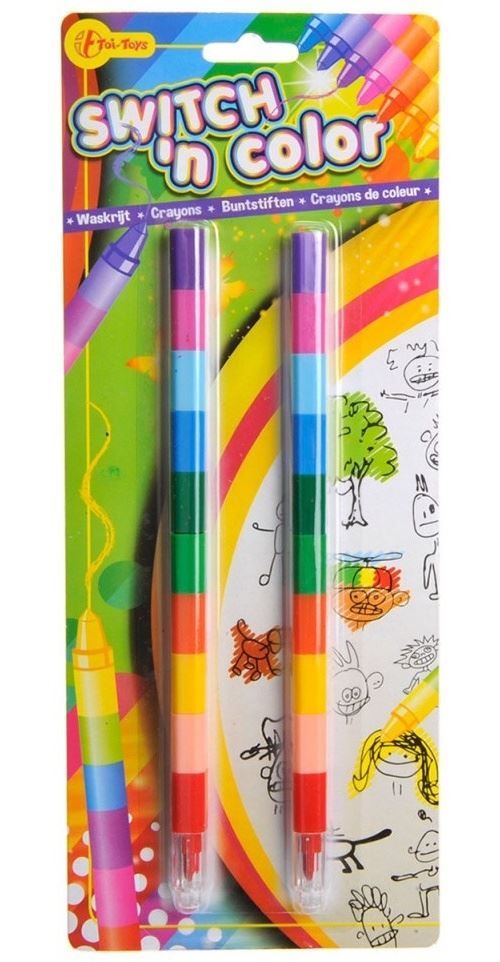 Toi-Toys Crayons à graisse 10-en-1 2 pièces