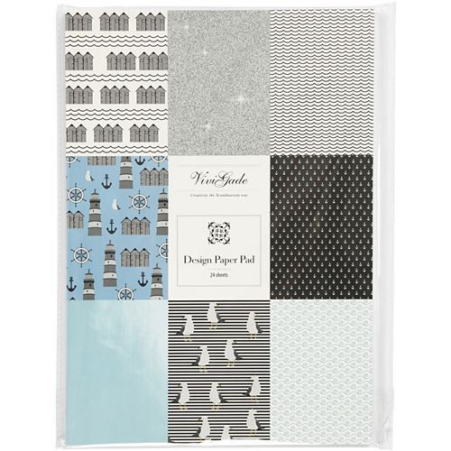 Vivi Gade bloc de papier design bleu 21 x 30 cm 24 feuilles