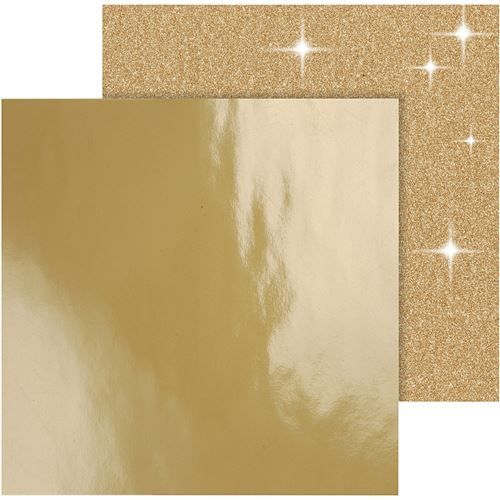 Vivi Gade papier design double face paillettes/laque or 30,5 cm 2 feuilles