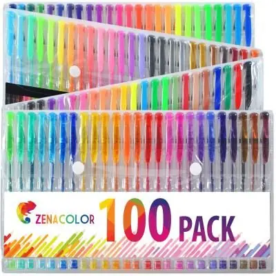 100 stylos gel de couleur - Feutres - Coloriage Adultes et enfants - Zenacolor