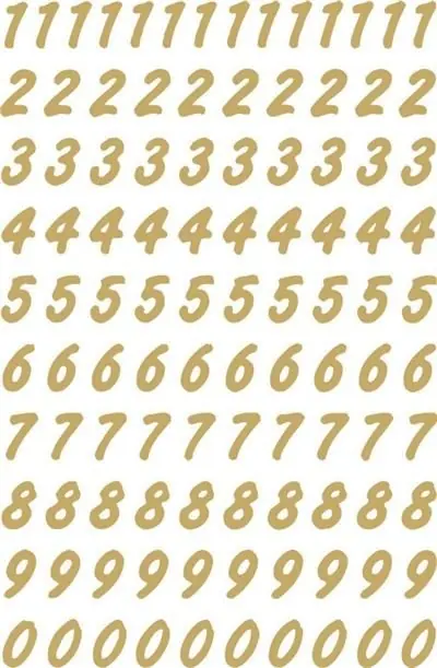 2 planches stickers chiffres dorés italiques Herma