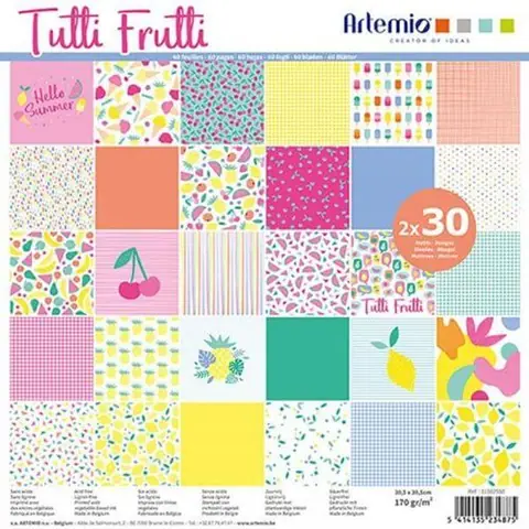 60 Feuilles - Tutti Frutti - 170g - 30x30cm