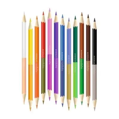 Avenue Mandarine - Tube de 12 crayons de couleur double pointes