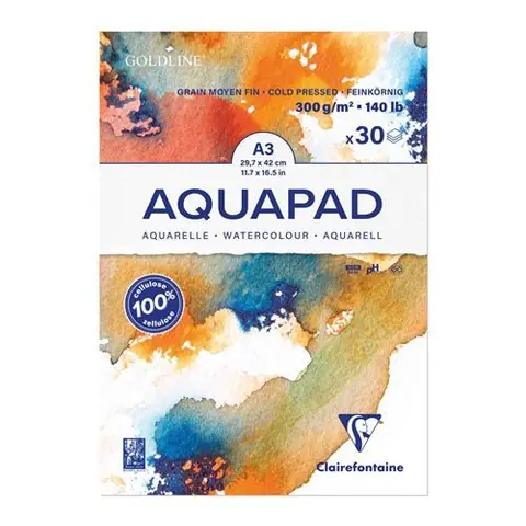 Bloc Aquapad Clairefontaine A3 30 feuilles 300 g
