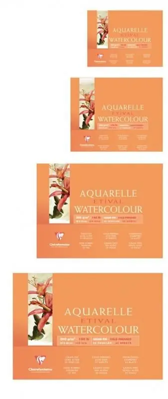 Bloc Aquarelle Etival Encollé 4 Côtés 300g Grain Fin 10 feuilles 24x30cm