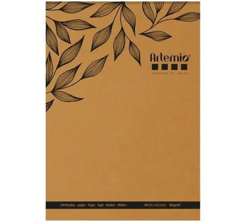 Bloc de feuilles Kraft - A4 - 100 feuilles