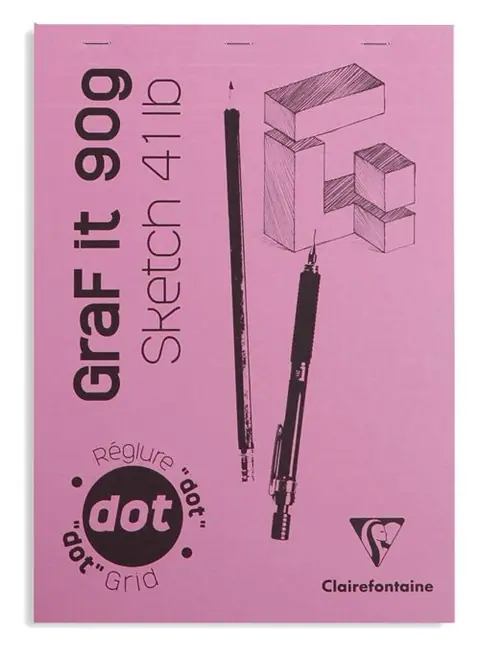 Bloc encollé de 80 feuilles A4 Clairefontaine Graf It Dot Modèle aléatoire