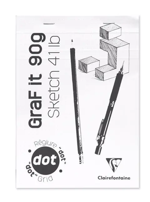 Bloc encollé de 80 feuilles A5 Clairefontaine Graf It Dot Modèle aléatoire
