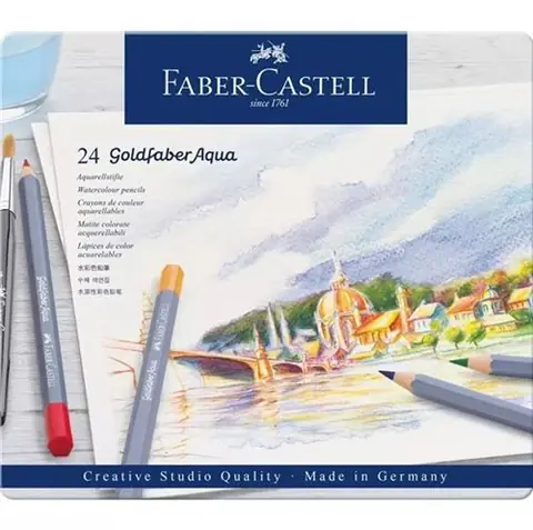 Boîte 24 Crayons de couleur aquarellables Faber-Castell Goldfaber Aqua