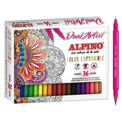 Boîte 36 Feutres double pointe Mandala Alpino