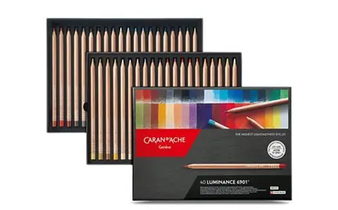 Boîte carton de 40 crayons de couleurs LUMINANCE 6901® - Caran d'Ache