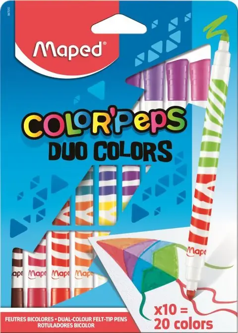 Boîte de 10 feutres Maped Duo Color'Peps