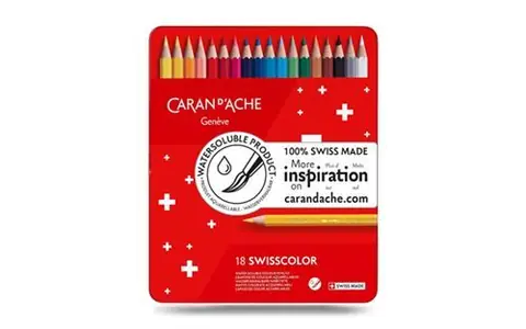 Boite de 18 crayons de couleur Caran d'Ache Swisscolor