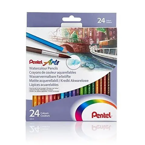 Boite de 24 crayons de couleur aquarellables Pentel Arts