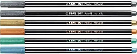 Boîte de 6 feutres Stabilo Pen 68 Metallic