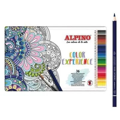 Boîte en métal 36 crayons aquarelable MandalaAlpi