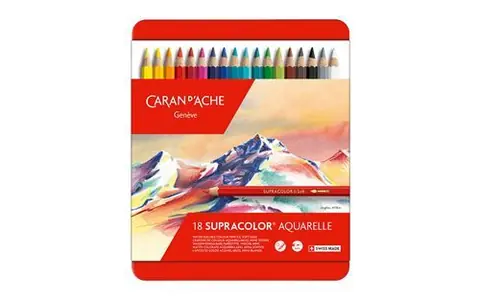 Boîte métal de 18 crayons de couleurs SUPRACOLOR® Soft Aquarelle - Caran d'Ache