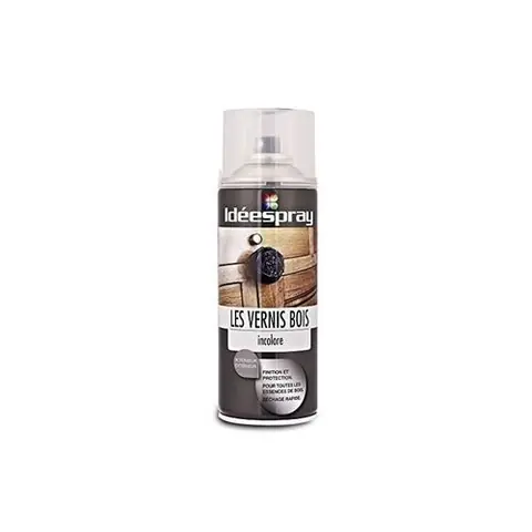 Bombe de peinture vernis incolore brillant bois - Sinto