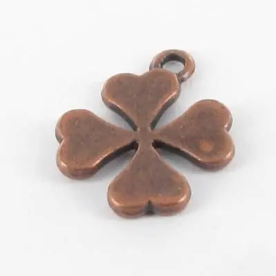 Breloque métal - Trèfle à 4 feuilles - Cuivré - MegaCrea