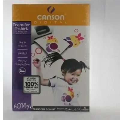 Canson- papier transfert a4 pour t-shirt 10 feuilles 50002100