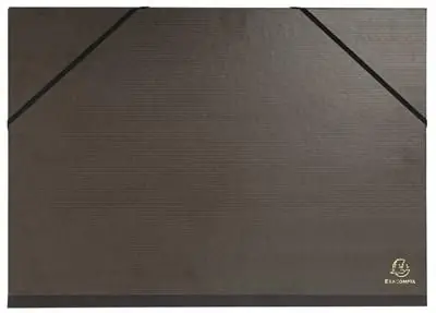 Carton à dessin Exacompta Kraft noir verni Elastiques 3 rabats 32x45cm
