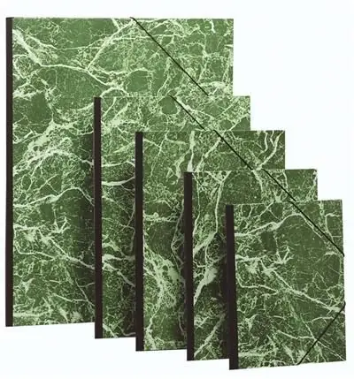 Carton à dessin Exacompta Papier marbré verni 28x38cm Elastiques