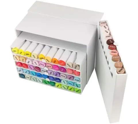 Coffret Graph'it brush - extra fine - Marqueurs à alcool double pointe - 60 feutres