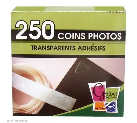 Coins photos adhésifs transparents 1cm - 250 pièc. - Graine créative