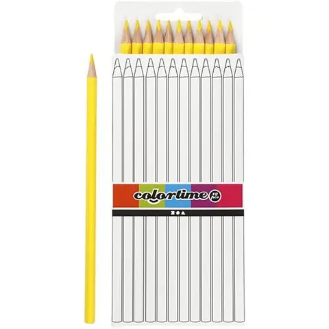 Colortime crayons 3 mm recharge 17 cm jaune 12 pièces