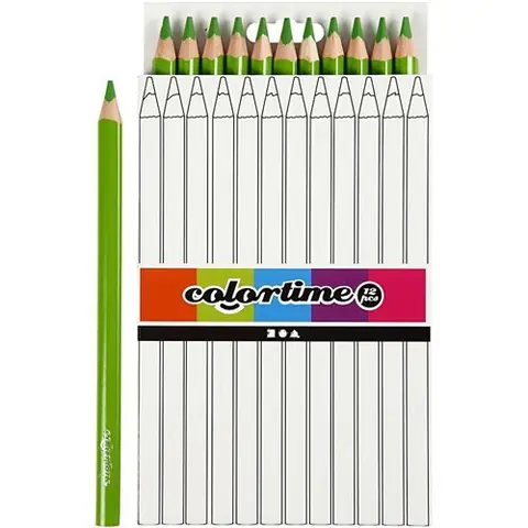 Colortime crayons de cire Jumbo5 mm remplissage vert 12 pièces